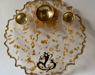 10 Inch Resin Pooja Thali Image 2